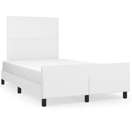 Cadre de lit sans matelas blanc 120x190 cm similicuir