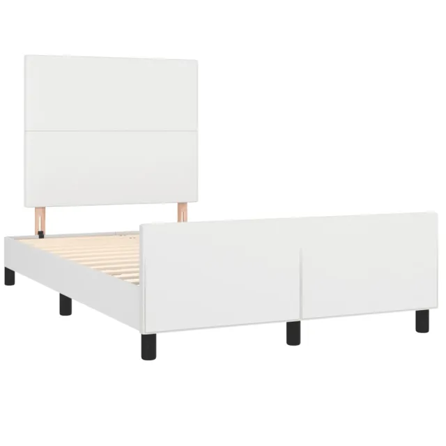Cadre de lit sans matelas blanc 120x190 cm similicuir
