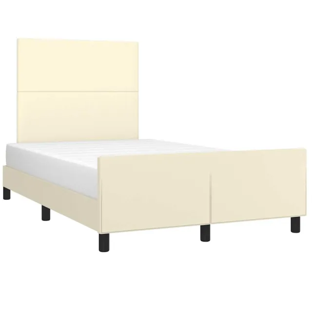 Cadre de lit sans matelas crème 120x190 cm similicuir