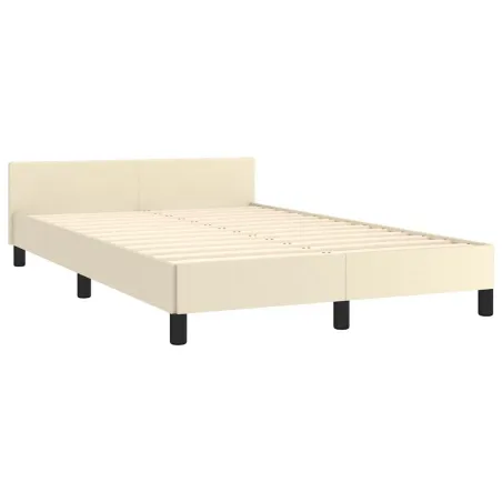 Cadre de lit sans matelas crème 120x190 cm similicuir