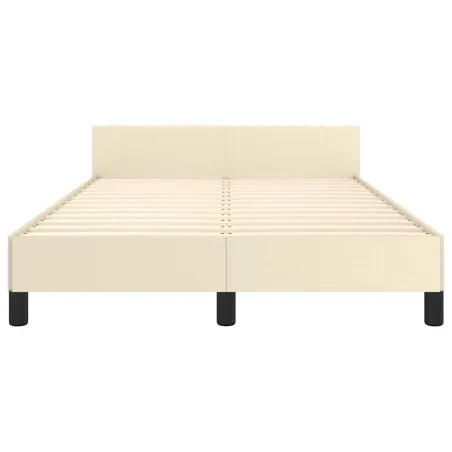 Cadre de lit sans matelas crème 120x190 cm similicuir