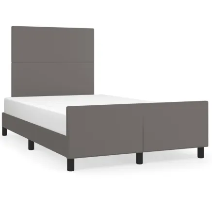 Cadre de lit sans matelas gris 120x190 cm similicuir 2