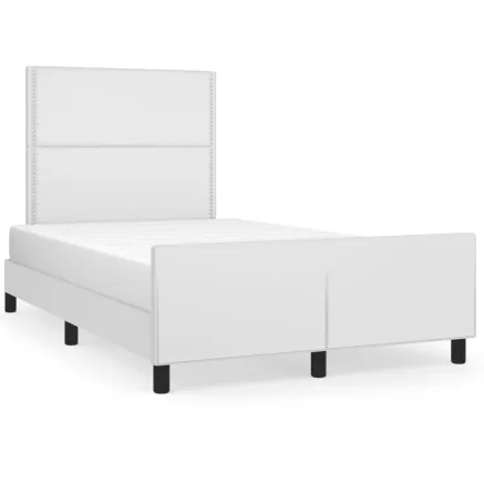 Cadre de lit sans matelas blanc 120x190 cm similicuir 2