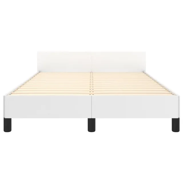 Cadre de lit sans matelas blanc 120x190 cm similicuir
