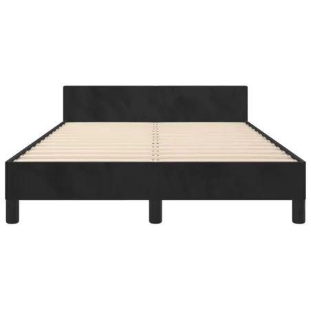 Cadre de lit sans matelas noir 120x190 cm velours