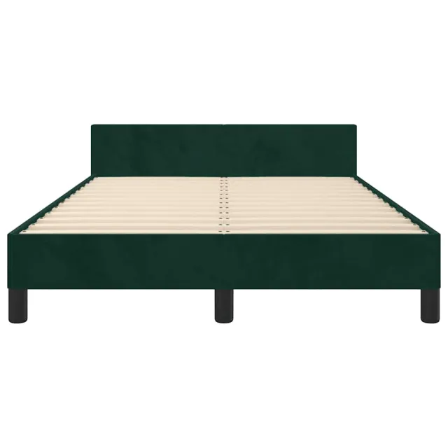 Cadre de lit sans matelas vert foncé 120x190 cm velours