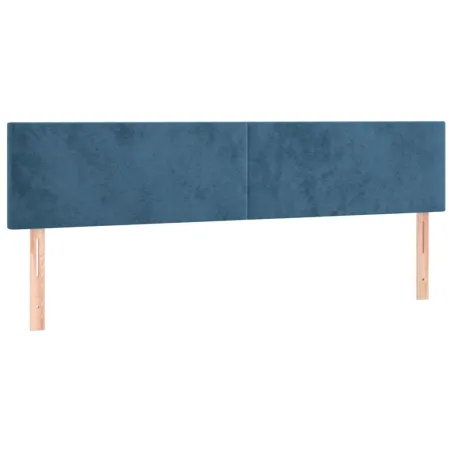 Cadre de lit sans matelas bleu foncé 120x190 cm velours