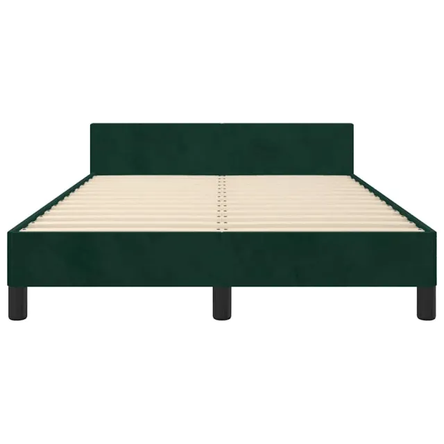 Cadre de lit sans matelas vert foncé 120x190 cm velours