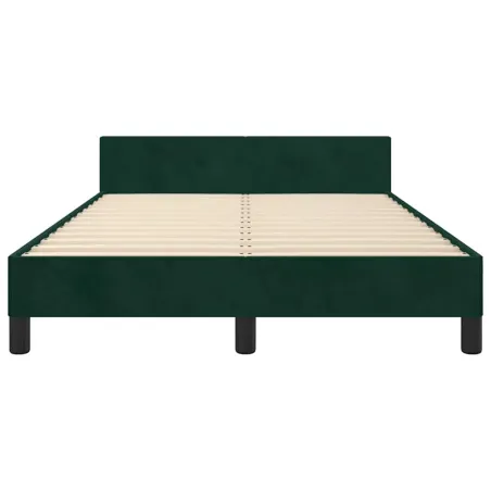 Cadre de lit sans matelas vert foncé 120x190 cm velours