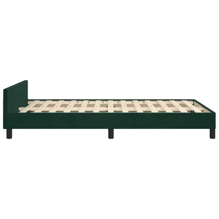 Cadre de lit sans matelas vert foncé 120x190 cm velours