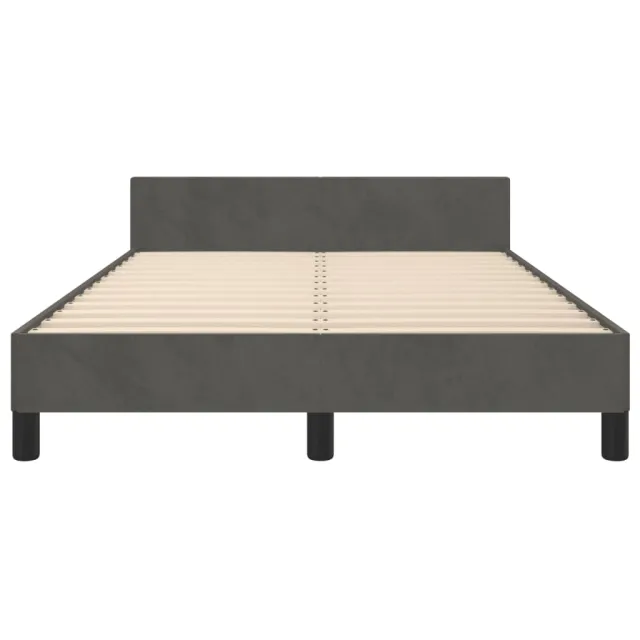 Cadre de lit sans matelas gris foncé 120x190 cm velours