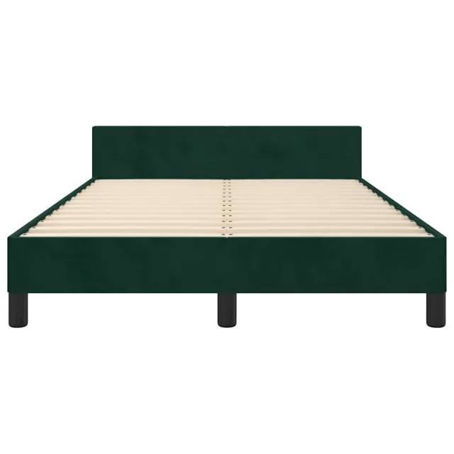 Cadre de lit sans matelas vert foncé 120x190 cm velours