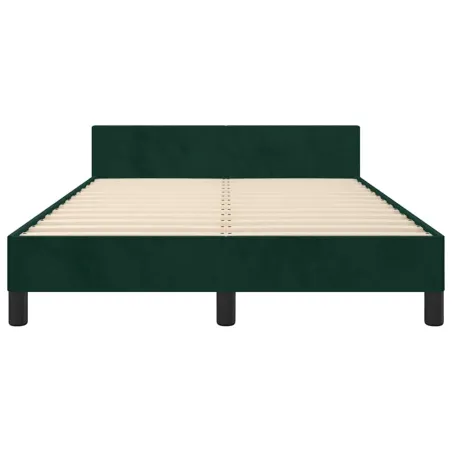 Cadre de lit sans matelas vert foncé 120x190 cm velours