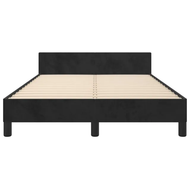 Cadre de lit sans matelas noir 120x190 cm velours