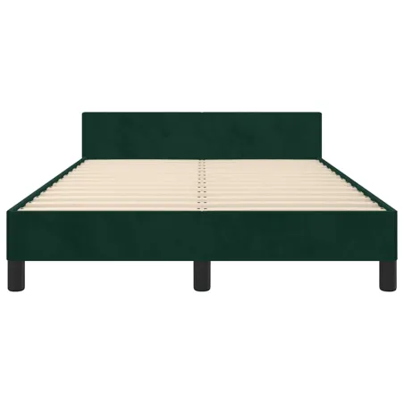 Cadre de lit sans matelas vert foncé 120x190 cm velours