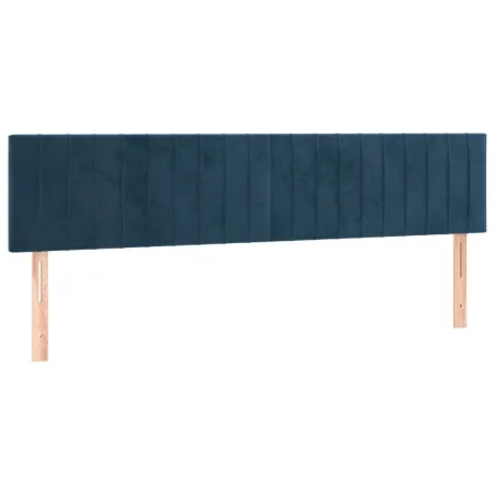 Cadre de lit sans matelas bleu foncé 120x190 cm velours