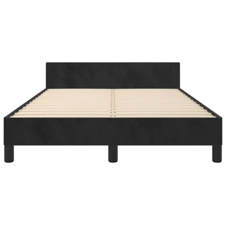Cadre de lit sans matelas noir 120x190 cm velours