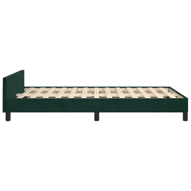 Cadre de lit sans matelas vert foncé 120x190 cm velours