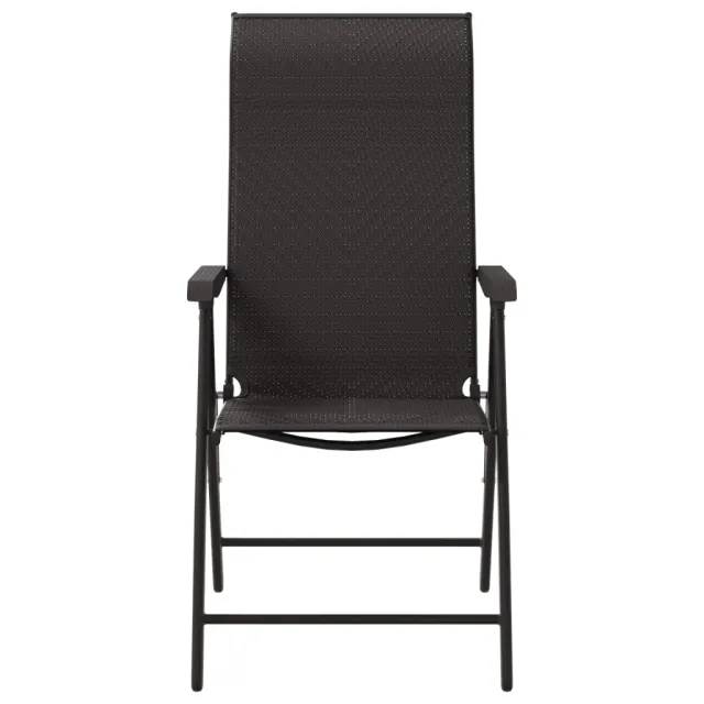 Chaises pliables de jardin lot de 8 café noir résine tressée