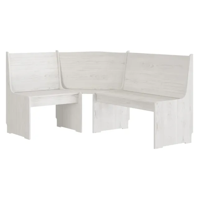 Banc d'angle REINE 151 cm blanc bois de pin solide