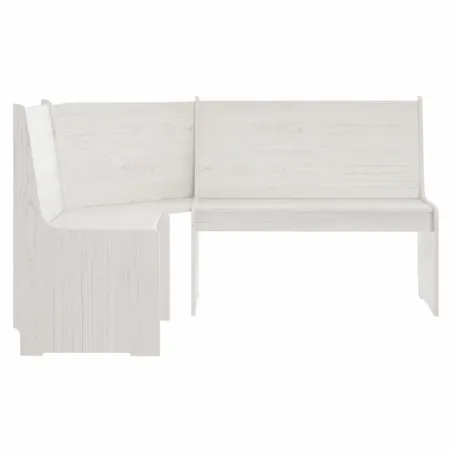 Banc d'angle REINE 151 cm blanc bois de pin solide