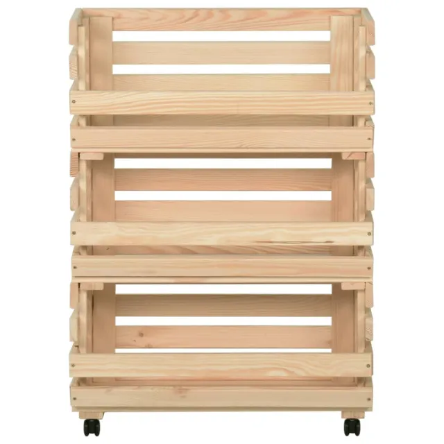 Chariot à légumes 57x30x80 cm Bois de pin solide