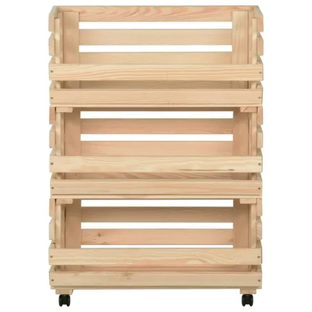 Chariot à légumes 57x30x80 cm Bois de pin solide