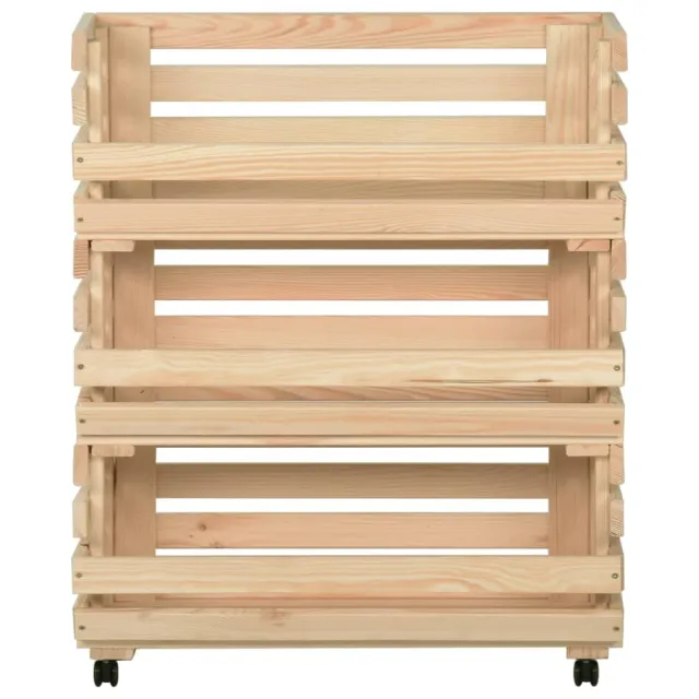 Chariot à légumes 77x30x80 cm Bois de pin solide