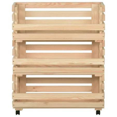 Chariot à légumes 77x30x80 cm Bois de pin solide