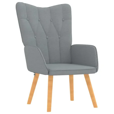 Chaise de relaxation avec tabouret Gris clair Tissu