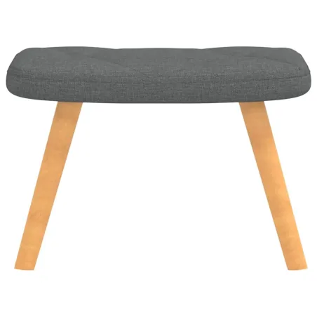 Chaise de relaxation avec tabouret Gris foncé Tissu
