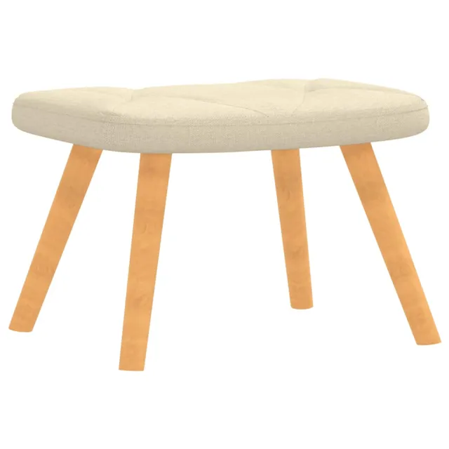 Chaise de relaxation avec tabouret Crème Tissu