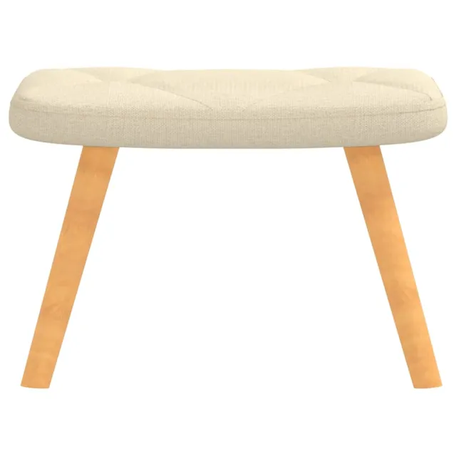 Chaise de relaxation avec tabouret Crème Tissu