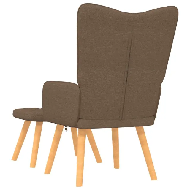 Chaise de relaxation avec tabouret Marron Tissu