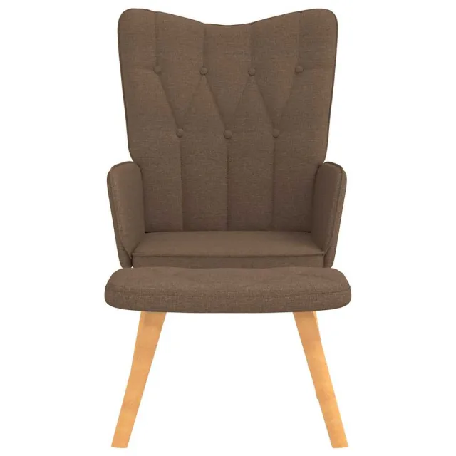Chaise de relaxation avec tabouret Marron Tissu