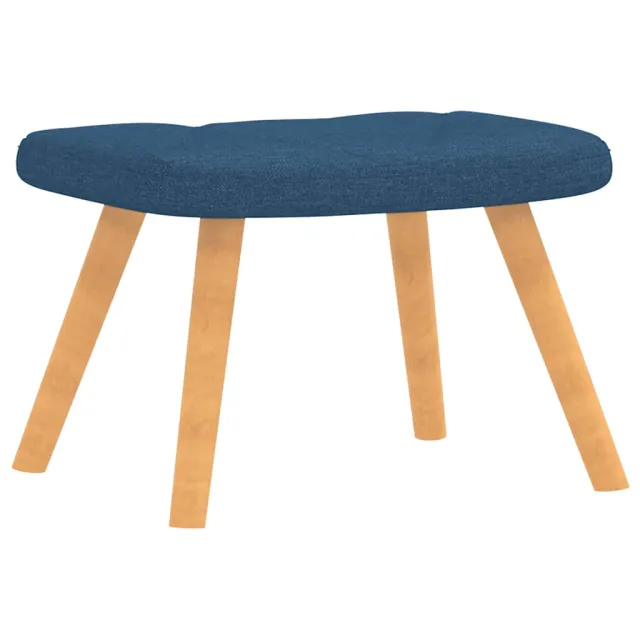 Chaise de relaxation avec tabouret Bleu Tissu