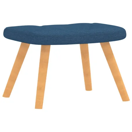 Chaise de relaxation avec tabouret Bleu Tissu