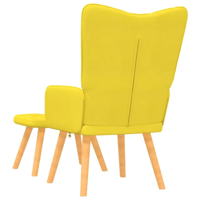 Chaise de relaxation avec tabouret Jaune moutarde Tissu