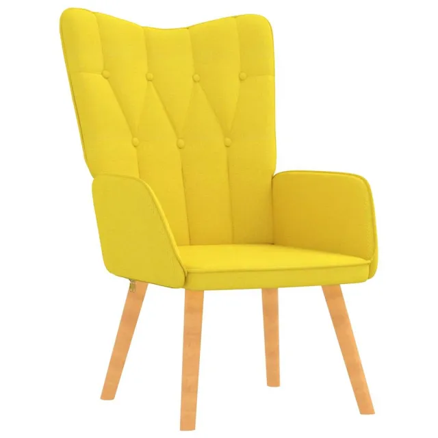 Chaise de relaxation avec tabouret Jaune moutarde Tissu