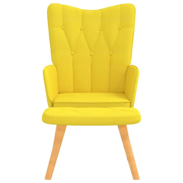 Chaise de relaxation avec tabouret Jaune moutarde Tissu