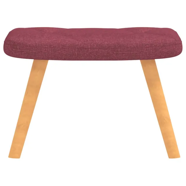 Chaise de relaxation avec tabouret Rouge bordeaux Tissu