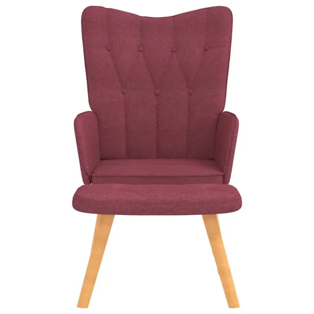 Chaise de relaxation avec tabouret Rouge bordeaux Tissu