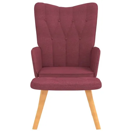 Chaise de relaxation avec tabouret Rouge bordeaux Tissu