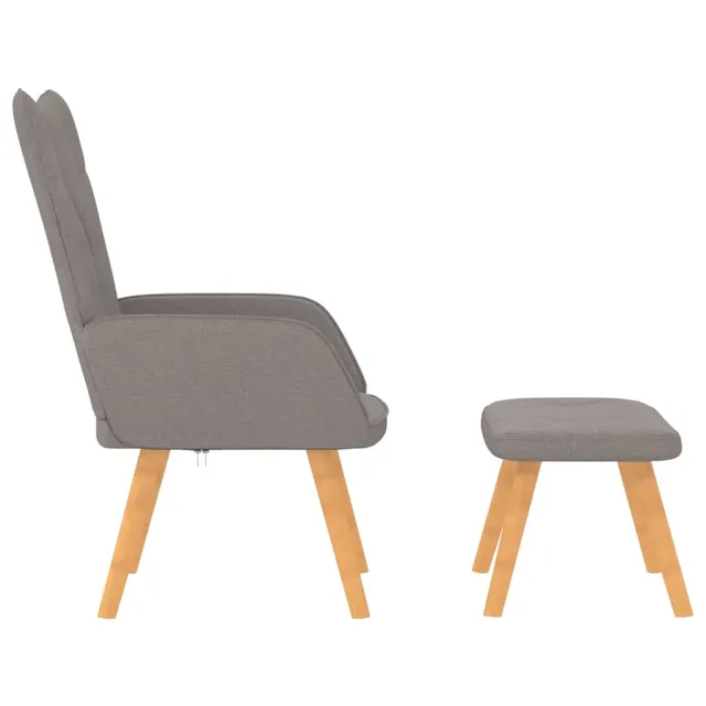 Chaise de relaxation avec tabouret Taupe Tissu