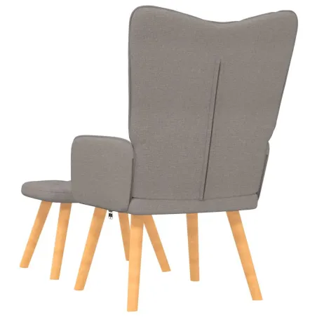 Chaise de relaxation avec tabouret Taupe Tissu