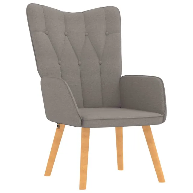 Chaise de relaxation avec tabouret Taupe Tissu