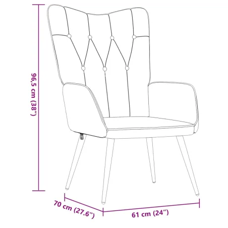 Chaise de relaxation Gris foncé Tissu