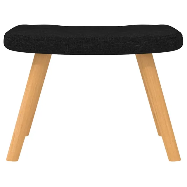 Chaise à bascule avec repose-pied Noir Tissu