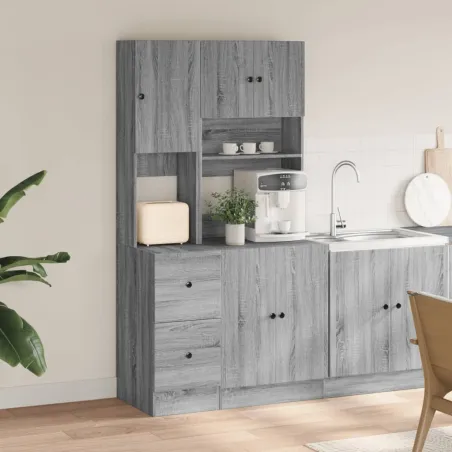 Armoire de cuisine sonoma gris 95x50x180 cm bois d’ingénierie