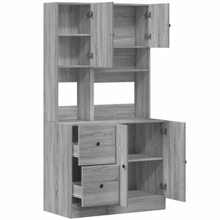 Armoire de cuisine sonoma gris 95x50x180 cm bois d’ingénierie